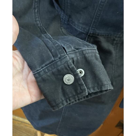 Levis Women’s Ellie Denim Dress Sz XS New Black Long Sleeve Snap Up Jean dress - Picture 6 of 12